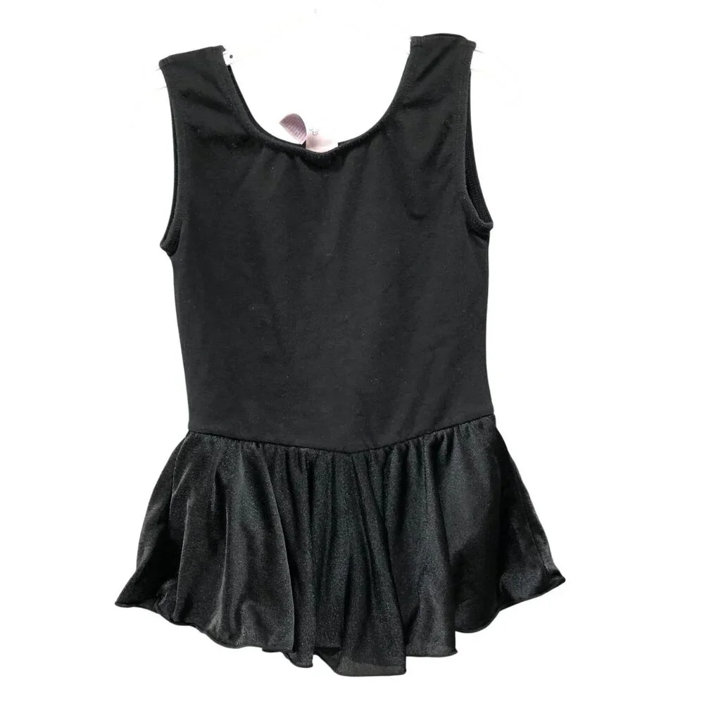 More Than Magic Girls S 6-6X‎ Dance Leotard Black Sleeveless Rhinestone